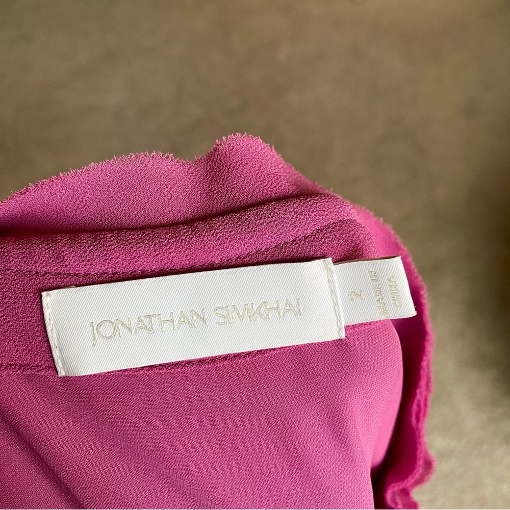 Jonathan Simkhai Split Neckline Calpyso Pleated T… - image 4